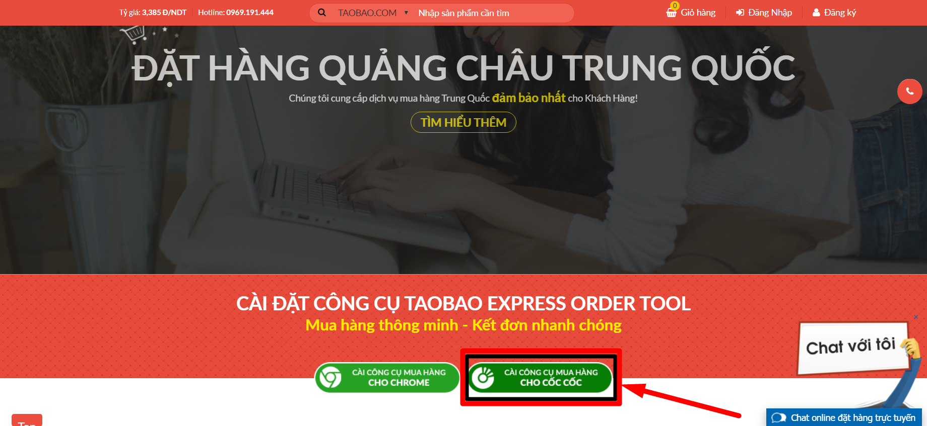 Hướng dẫn cài đặt công cụ đặt hàng Trung Quốc Taobao, Tmall, 1688 trên Cốc Cốc